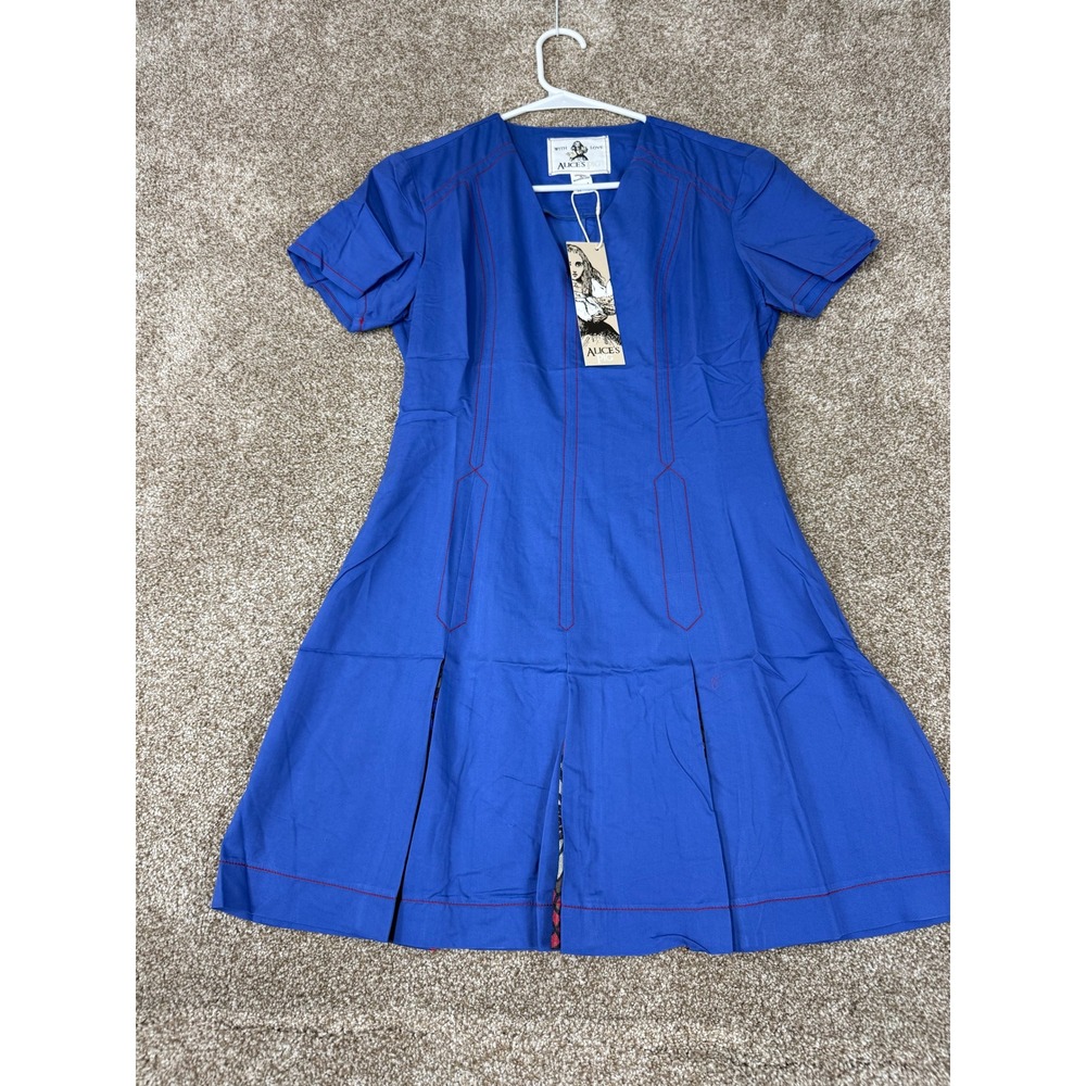 NEW Alice's‎ Pig Emily's Electron Blue Mini Dress Red Contrast 2 Mod Retro Indie